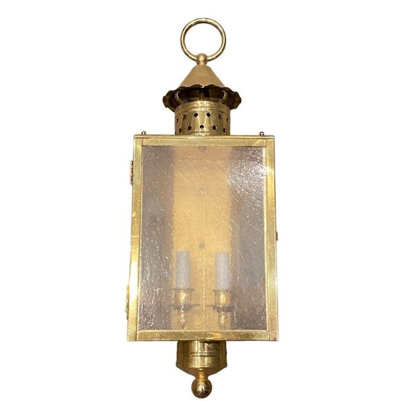 Antique Triangular Nautical Cabin Lamp Lantern Wall Sconce Solid Brass - Picture 1 of 8